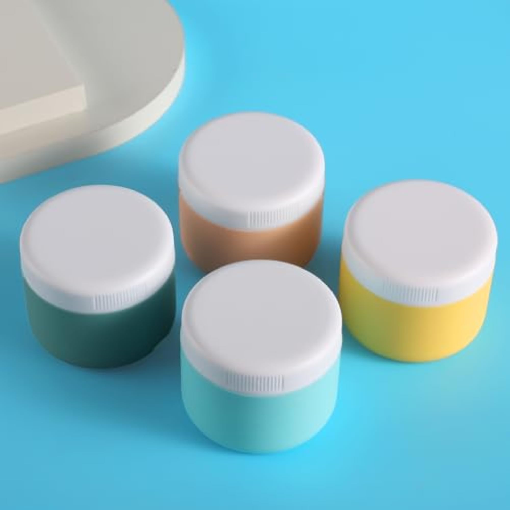 Silicone Cream Jars BPA Free Travel Containers, 3oz