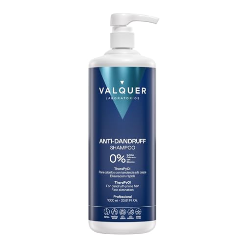 Valquer Champú Anticaspa Fórmula Zero de Acción Inmediata. Reduce los Picores e Irritación y Equilibra el Cuero Cabelludo. Con TheraPyOl, Piroctone Olamine, Pantenol y Vitamina E. Vegano. 1 L.