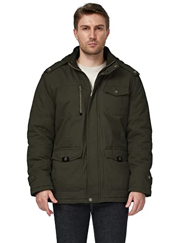 WenVen Men's Winter Thicken Cotton Parka Jacket Warm Coat with Removable Hood2