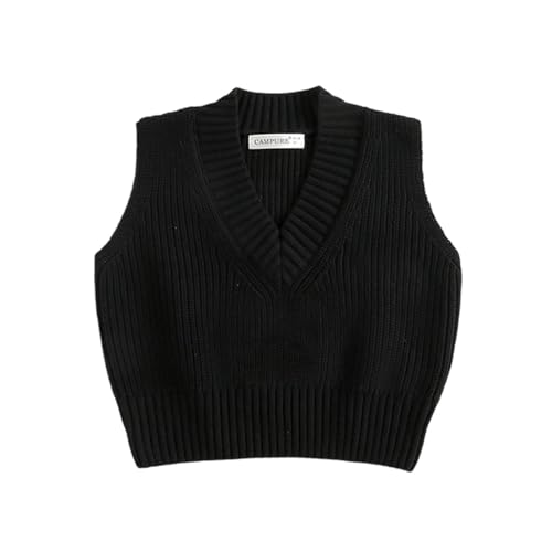 Girls Boys V Neck Sweater Vest Cute Chunky Knit Waistcoat Pullover Sleeveless Sweaters for 1-7 Years