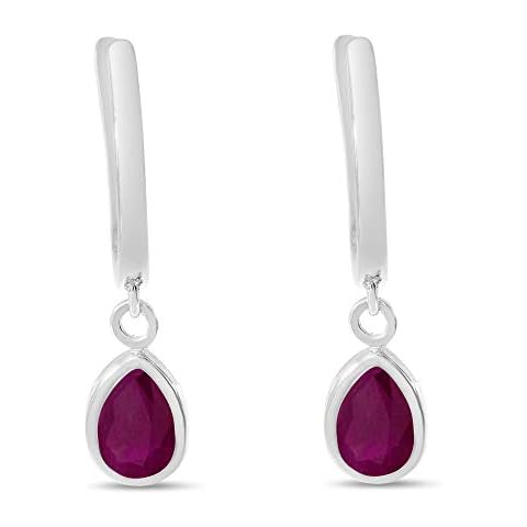 14K White Gold and Ruby Dangle Earrings Cover