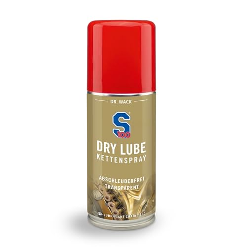 DR. WACK S100 Dry Lube Kettenspray für Motorrad 100 ml - Trocken Kettenschmierstoff - Schutz vor Verschleiß & Korrosion - Kettenspray für weniger Reibung - Hochwertige Motorradpflege