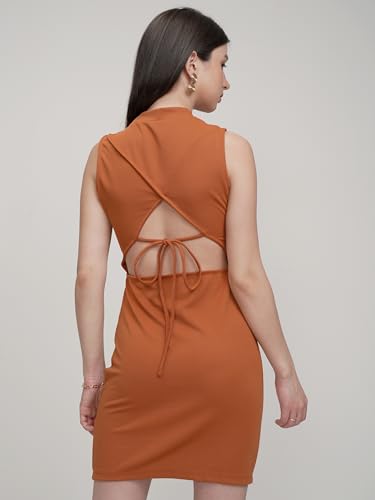 Image of Tokyo Talkies Women's Shoulder Straps Bodycon Short Dress | Chic & Stylish | Perfect for Parties, Date Nights & Evening Glam
