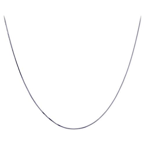 Gem Avenue Rhodium Plated 925 Sterling Silver 1mm Box Chain Necklace Spring Ring4