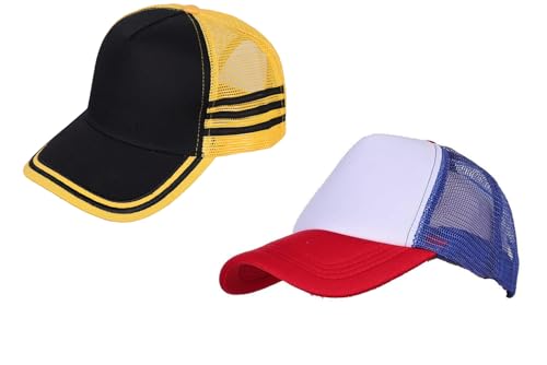 Ubaywey Dustin - Gorra de béisbol para cosplay, accesorio para adultos, Halloween, carnaval (amarillo+azul)