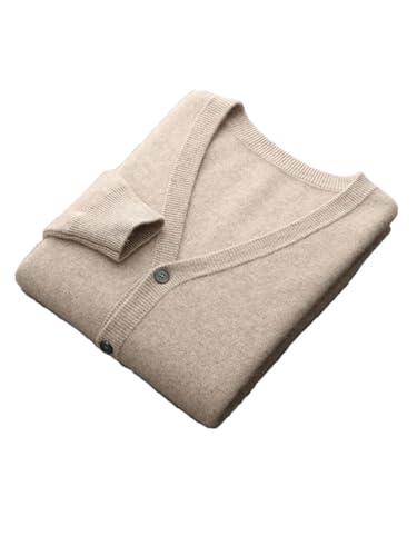 Men's Autumn Winter 100 Percent Merino V-Neck Wool Thick Cashmere Cardigans