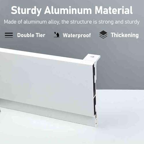Cornisa de ventana de aluminio de 2,28 m y cenefa de techo resistente para barra de cortina 4