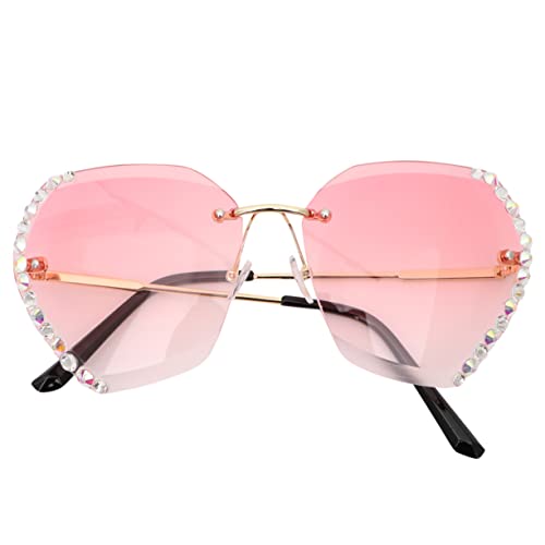 VALICLUD 1 Pieza Gafas De Sol Pequeñas Anteojos Retro De Moda Brillar Gafas Ligeras Mujer Diamantes De Imitación Brillantina Lentes