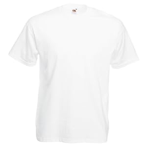 FRUIT OF THE LOOM Mens Valueweight Crew Neck, Short Sleeve T-Shirt, not V Neck.