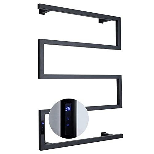 KJSHXYG Radiador toallero eléctrico calefactado, Calentador de Toallas eléctrico de Pared para baño con Temporizador Incorporado, tendedero calefactado de Acero Inoxidable 304