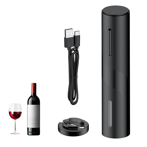 Pawfly Abrebotellas Eléctrico Recargable con Cortafoil Descorchador Automático Carga USB C Sacacorchos con Luz LED para Hogar Bar Restaurante Fiesta Boda
