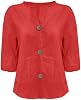Camisas de lino para mujer, verano, manga 3/4, blusas sueltas de vacaciones, playa, cuello V, túnicas de algodón 2025 8