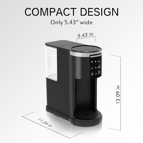 Kndko Single Serve Coffee Maker for Capsule and Ground Coffee, 6 to 14oz Brew Sizes, 40oz Removable Reservoir, Fast Brew, Compact Design, Travel Mug Friendly, Black - Image 4