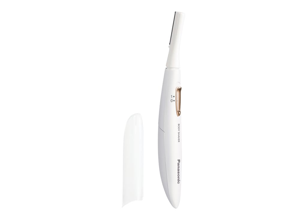 Panasonic ES-WR51 kompakter Body-Trimmer, Bikini-Trimmer, Haarentferner für Frauen, Damenrasierer, trocken, Batteriebetrieben, Epilierer, Körpertrimmer, Reinigungsbürste, Weiß