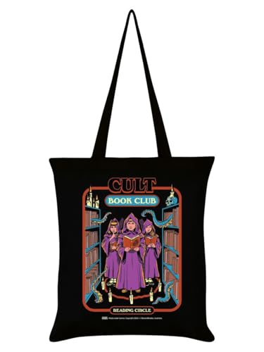 Bolsa de mano negra de tela de Steven Rhodes Cult Book Club para regalo casual