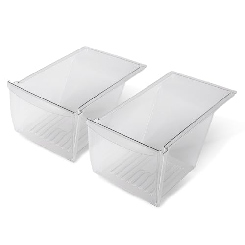 GRAND ORANGE Clear Crisper Drawer Pan 2PCS Compatible with Frigidaire Refrigerator Kenmore Crosley Westinghouse 240337103 PS429854 Crisper Bin Replacement