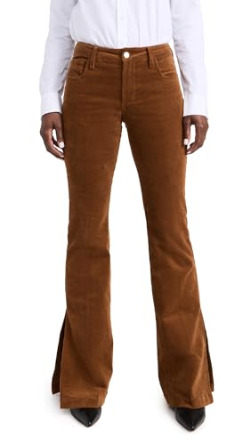 Image of JOE'S JEANS Women's The Frankie Bootcut Wide Hem with Slit Pants, Roasted Pecan, Brown, 29