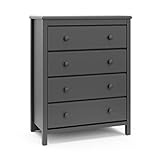Storkcaft Alpine 4 Drawer Dresser (Gray) - Stylish Storage Dresser Chest for Bedroom, 4 Spacious Drawers with Handles, Coordinates with Any Kids Bedroom or Baby Nursery