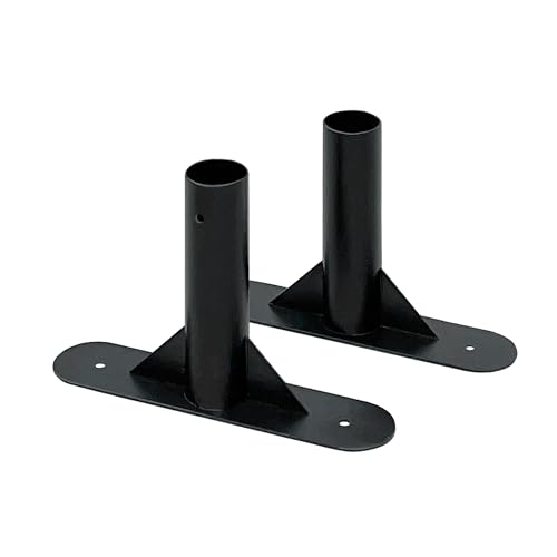 Twira 2 patas de fijación de valla de privacidad, soporte de base de metal para pantalla de privacidad al aire libre, solución de montaje en suelo resistente para patio, jardín, patio, color negro, 22