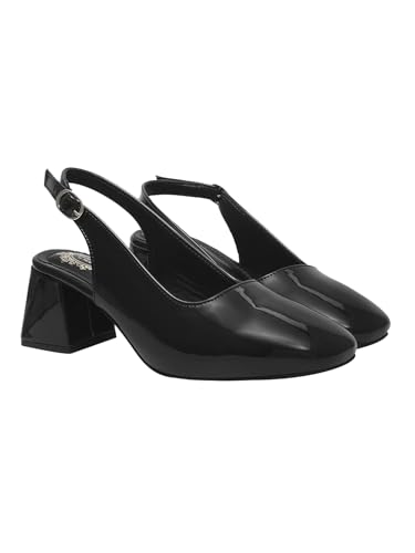 Shoetopia Women’s Comfortable Elegant Black Pointed Toe Dress Pumps with Mid Stiletto Heel for Party, Office & Formal Footwear EU37