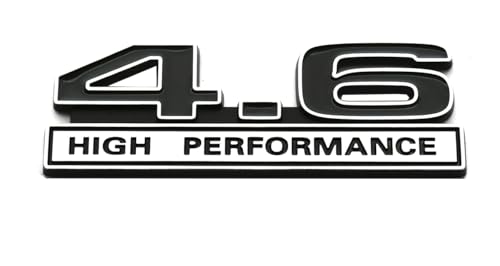 Image of 2pcs 4.6 Liter High Performance Engine Emblems Badge 3D Decals Stickers Cars Trucks (Chrome Black)
