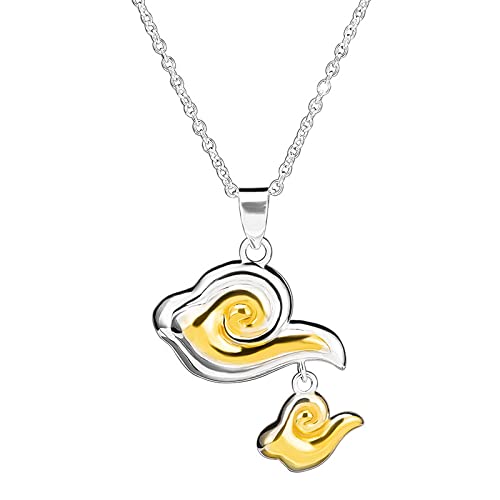 Collier Nuage pour Femmes en Métal Bicolore Or et Argent Fait à la Main