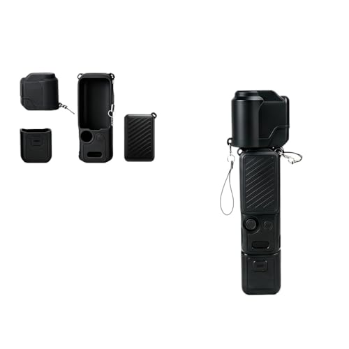 For DJI Pocket 4�p�V���R���P�[�X �����Y�P�[�X �X�N���[���P�[�X �V���R���f�� ���S�őϋv�� �����W���Ȃ������ȃJ�b�g�A�E�g �y�ʂŎ����^�т₷�� �g���₷�� (�u���b�N)