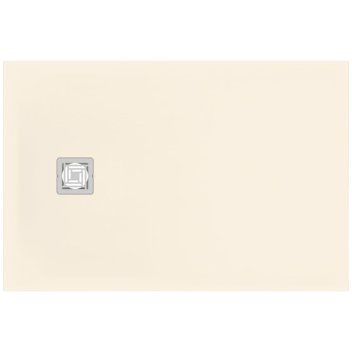 Ideal Standard - Ultra Flat S+, Piatto doccia rettangolare ultrasottile in resina effetto pietra, 120x80cm, Ideal Solid, Scarico lato corto, Sabbia
