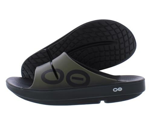 Image of OOFOS Ooah Sport Slide Unisex Shoes Size 9, Color: Tactical Green-Green