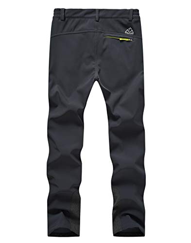 donhobo Damen Wanderhose Softshellhose Wasserdicht Winddicht Warm Fleece Gefüttert Trekkinghose Winter Outdoorhose Funktionshose (Schwarz,M)