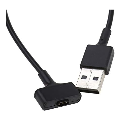ENET Replacement USB Charger Charging Cable Cord (100cm) Compatible with Fitbit Ionic Smartwatch Black Cover