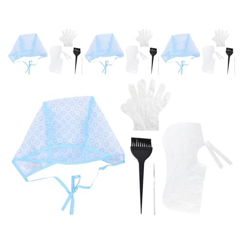 Homoyoyo 4juegos Herramientas para Teñir el Cabello con Gorro de Mechas Kit Reutilizable de Incluye Gancho para Hacer Mechas Casa o Salón