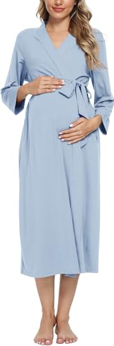 Xpenyo Women's Maternity Sleepwear,Labor/Delivery/Nursing/Hospital Nightgown Kimono Robes Long Pregnancy Loungewear2