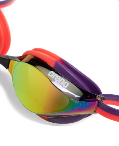Image of ARENA Unisex Python Racing Swim Goggles for Men and Women Anti-Fog No Leak Max Comfort Dual Strap, Mirror /Non-Mirror Lens