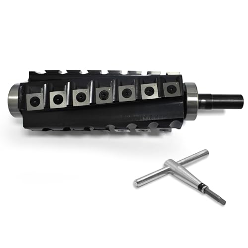 Image of 6 Inch Spiral Cutter Head for Jet 6” jj-6csdx Long Bed Jointer Woodworking Spiral Helical Cutterhead with 28 Pieces Reversible Carbide Inserts