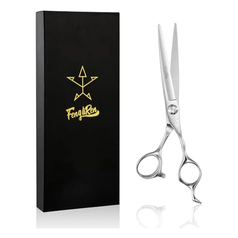 Fengliren High-end Professional Extremely Very Sharp Barber Hair Cutting Scissors Hairdresser Shears For Hair 6.5 Inch Haircut Scissor Made Of Stainless Steel Alloy For Hairdressing Salon and Home Use Cover