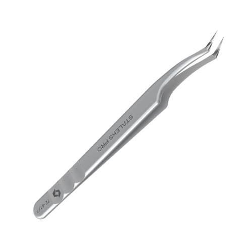 Pinzas para pestañas STALEKS Expert 41 Type 7 que evitan el deslizamiento de extensiones finas