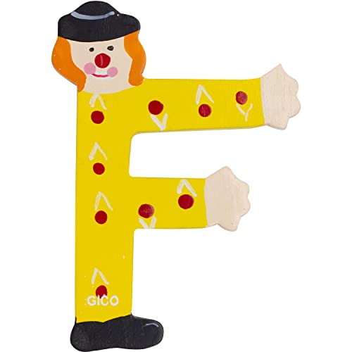 Holzbuchstaben Name Kinderzimmer groß Deko für die Tür, lustige Clowns, A-Z, Höhe ca. 9 cm, Holz Buchstabe 7361 (F) Holzbuchstaben Name Kinderzimmer groß Deko für die Tür, lustige Clowns, A-Z, Höhe ca. 9 cm, Holz Buchstabe 7361 (F)