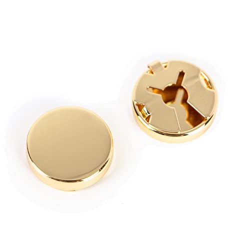 Image of 8Pcs Button Covers for Mens Shirts, Tuxedo Fake Studs | Fits regular dress shirts, button cover cufflinks, brass metal, sleek polished finish, secure clip on, groomsmen accessories
