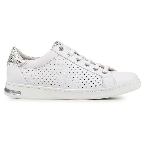 Geox Girls' D Jaysen B Trainers, White Lt Silver, 73