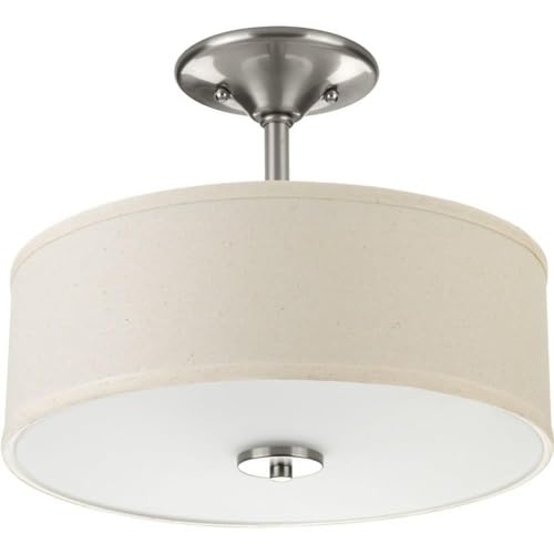 Image of Progress Lighting P3712-09 Inspire Two-Light Semi-Flush, Brushed Nickel