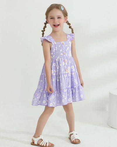 Toddler Girl Dress Summer Baby Girls Dresses 2025 Fly Sleeve Casual Floral Princess Toddler Dresses2