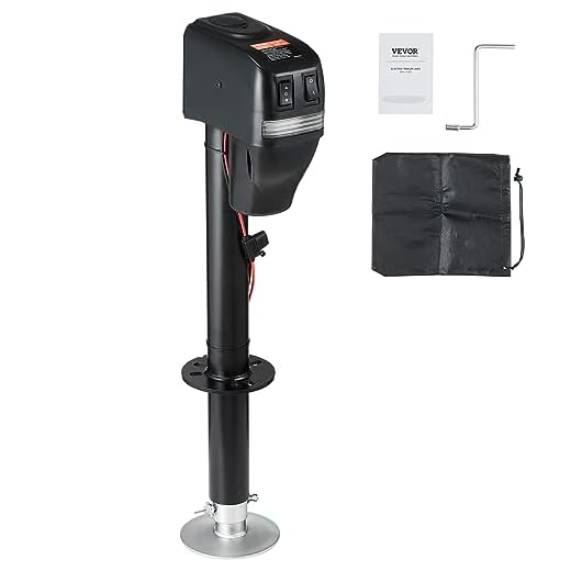 VEVOR Electric Trailer Jack, Power Tongue Jack Weight Capacity 4000 lbs, 9.84"-33.85" Electric Tongue Jack with Waterproof Cover for Lifting RV Trailer, Horse Trailer, Utility Trailer, Yacht Trailer