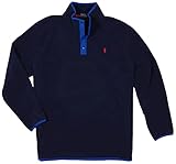 POLO RALPH LAUREN Men's Fleece Pullover Jacket Sweater Snap Closure (Navy 002, XX-Large, 2XL)