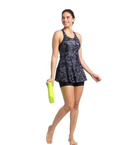 Image of Speedo Female Swimwear All Over Print Racerback Swimdress with Boyleg