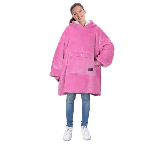 Image of Catalonia Oversized Hoodie Blanket Sweatshirt, Comfortable Sherpa Giant Pullover with Large Front Pocket for Adults Men Women Teenagers Wife Girlfriend