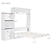 Ball & Cast Murphy Bed with Charging Station and Large Storage Drawer,Murphy Bed Cabinet Hidden Wall Beds w/Slat Support,No Box Spring Needed,can be Folded,for Small Room,White+Walnut
