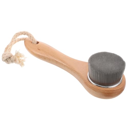 FOMIYES Face Brush for Men Women Exfoliating Cleansing Tool Facial Scrubber with Soft Fiber Bristles Wood Handle Universal Skincare Tool