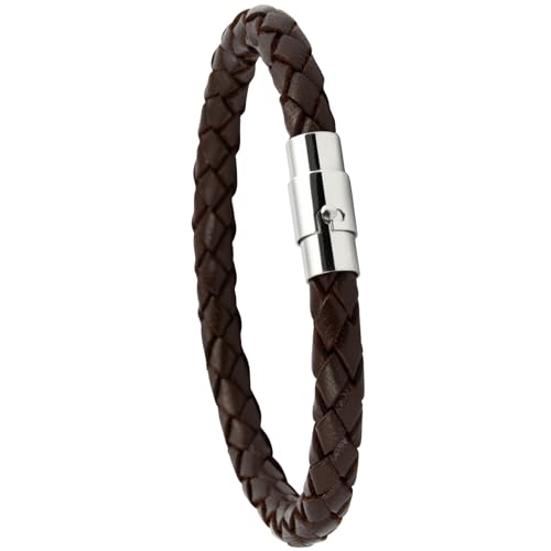 Simaru Lederarmband, stylisches Flechtmuster Armband aus Premium Leder Made in Germany mit Edelstahl Bajonettverschluss für Damen & Herren