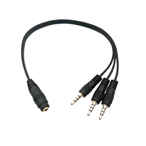 Cable adaptador Jack 3.5mm hembra a 3 Jack macho 30cm miniatura 1